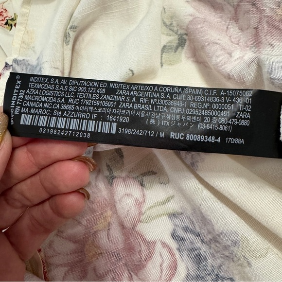 ZARA Floral Print Sundress White Multicolor Medium Smocked Back - Picture 8 of 10